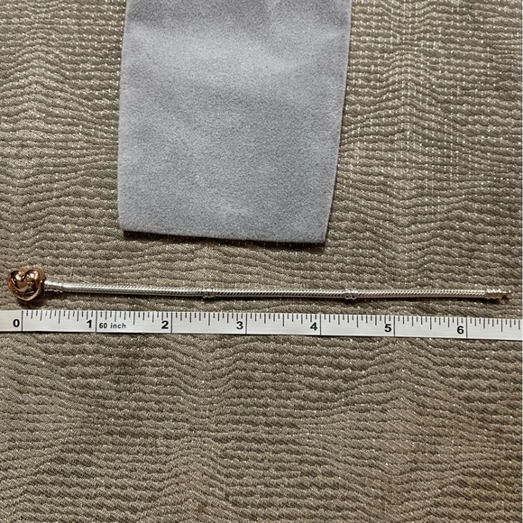 Like New Pandora Moments 14K Rose Gold Plated Heart Clasp Snake Chain Bracelet - Picture 10 of 10